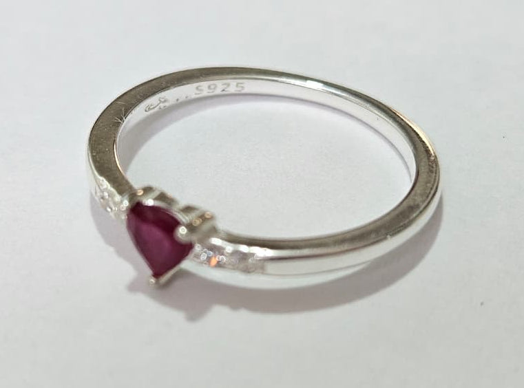 Anillo Plata 925 Con Rubi Natutal.