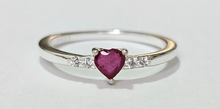 Anillo Plata 925 Con Rubi Natutal.