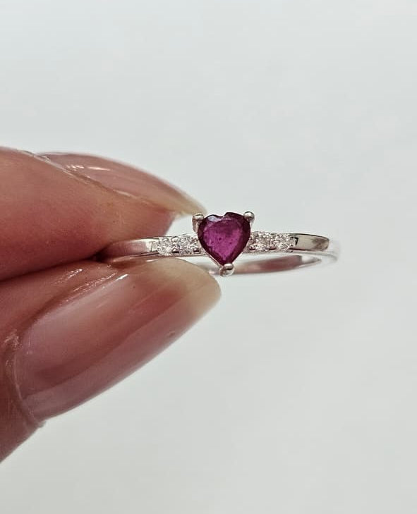 Anillo Plata 925 Con Rubi Natutal.
