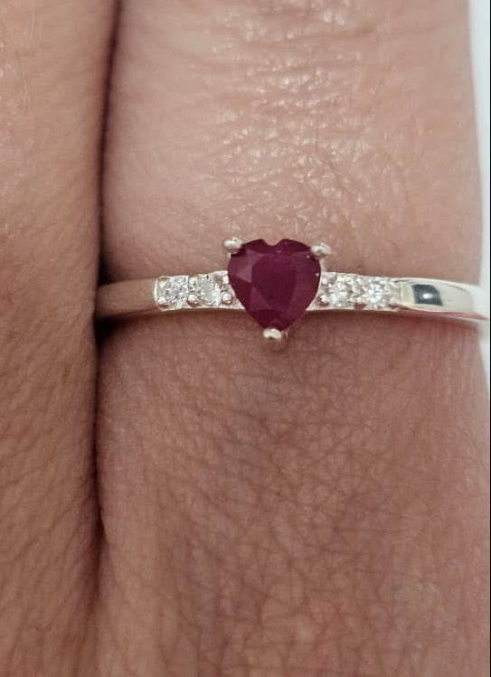 Anillo Plata 925 Con Rubi Natutal.