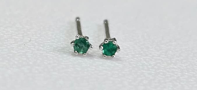 Topos en plata con Esmeraldas Naturales Colombianas.